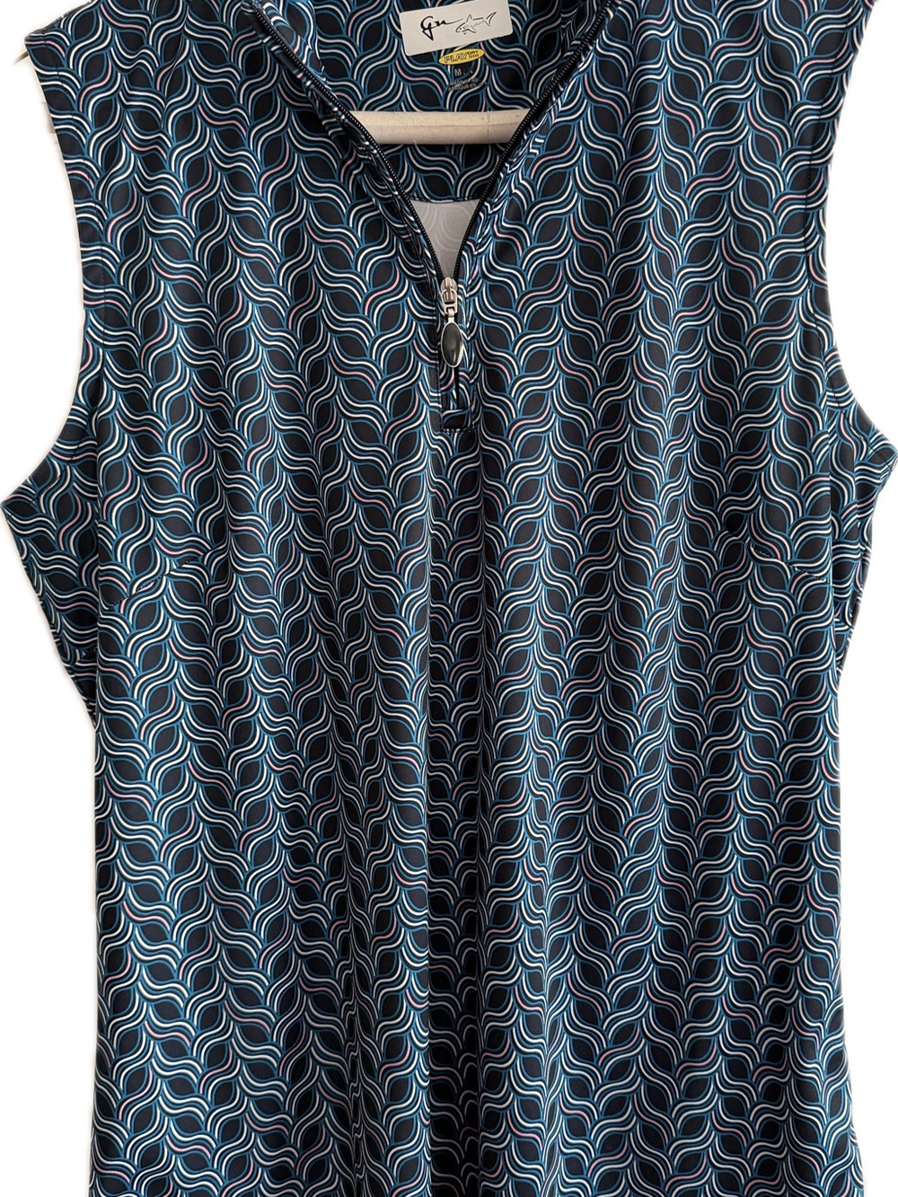 Women’s Sleeveless Zip up Mock Neck Teal Size M Golf